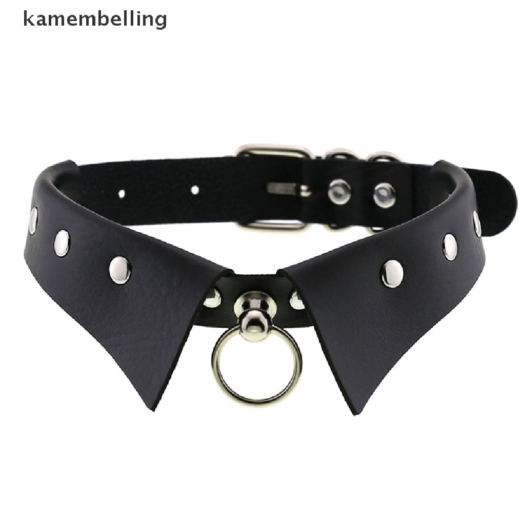Kamembelling Vòng Cổ Choker Da Đính Đinh Tán Phong Cách Punk Cá Tính