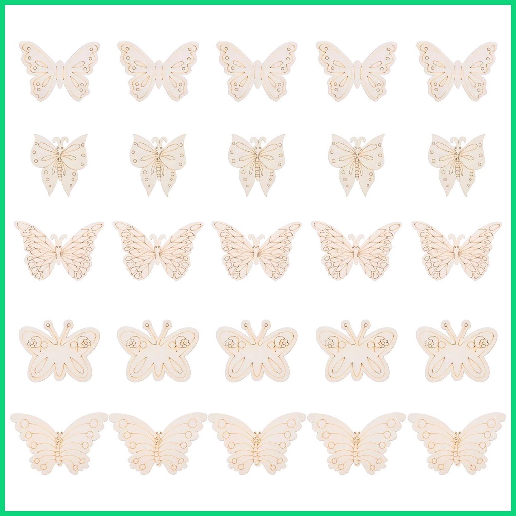 Set 25 Lát Bướm Rỗng Chưa Hoàn Thành Dùng Để Làm Đồ Thủ Công DIY Jowvn