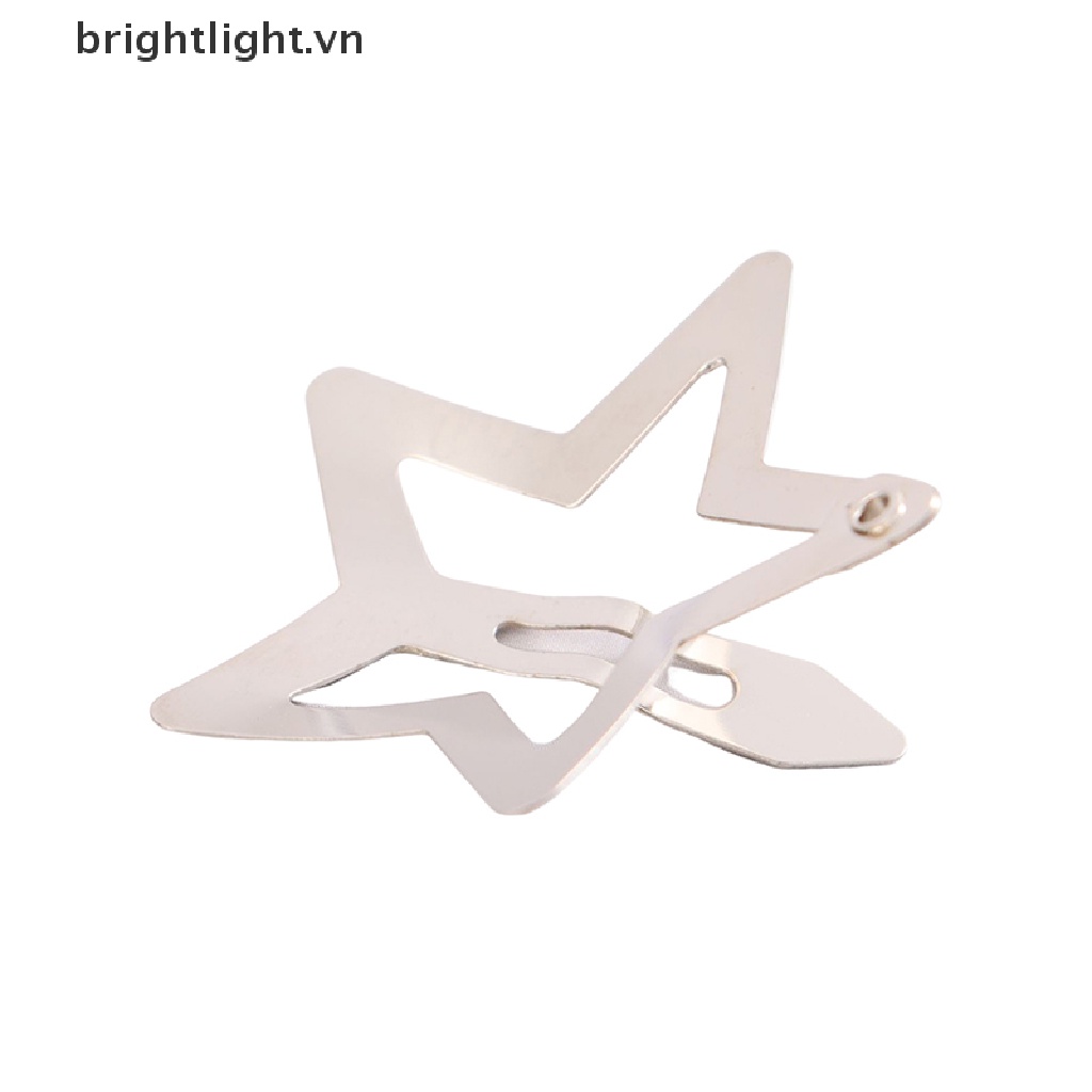 Set 4 Kẹp Tóc BB Hình Ngôi Sao Màu Bạc Đơn Giản Cho Nữ