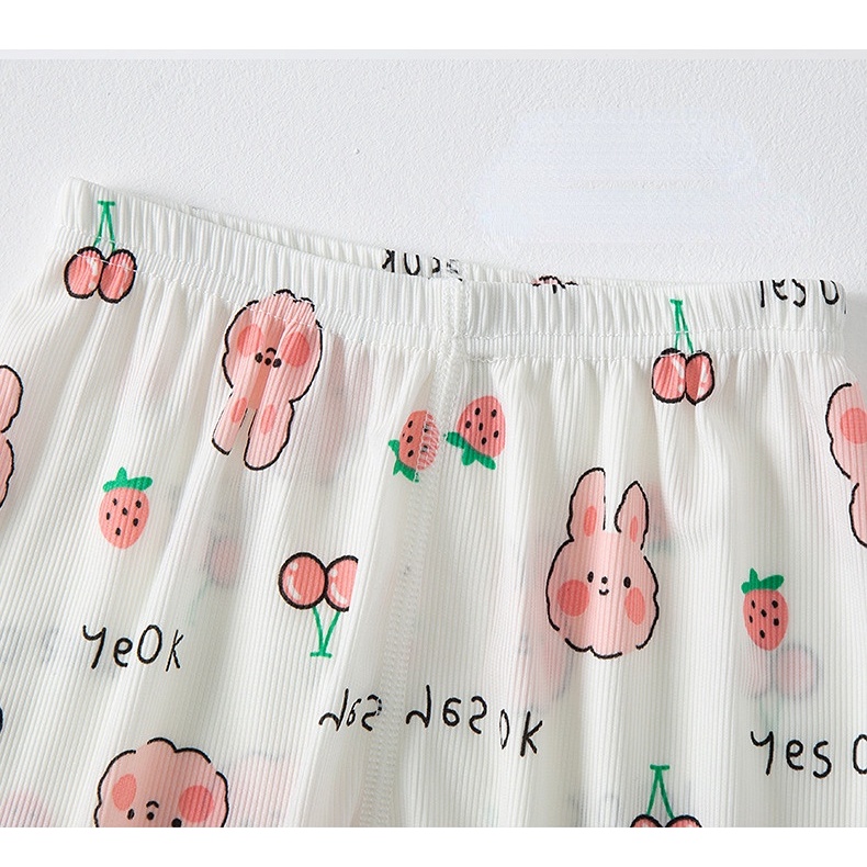 Bộ Đồ Ngủ Ba Món Bằng Lụa Lạnh Ba Món Dễ Thương Có Sẵn Cho Bé Gái 100-160cm Giao Hàng Nhanh Chóng