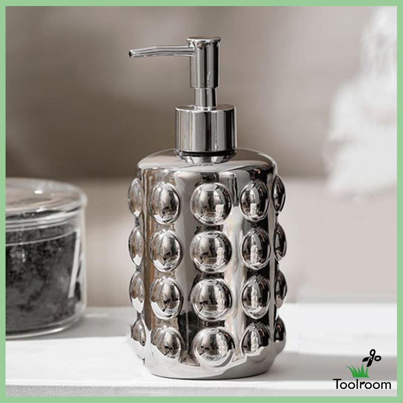 Bình Gốm Đựng Xà Phòng Rửa Tay 350ml Có Vòi Nhấn Tiện Dụng