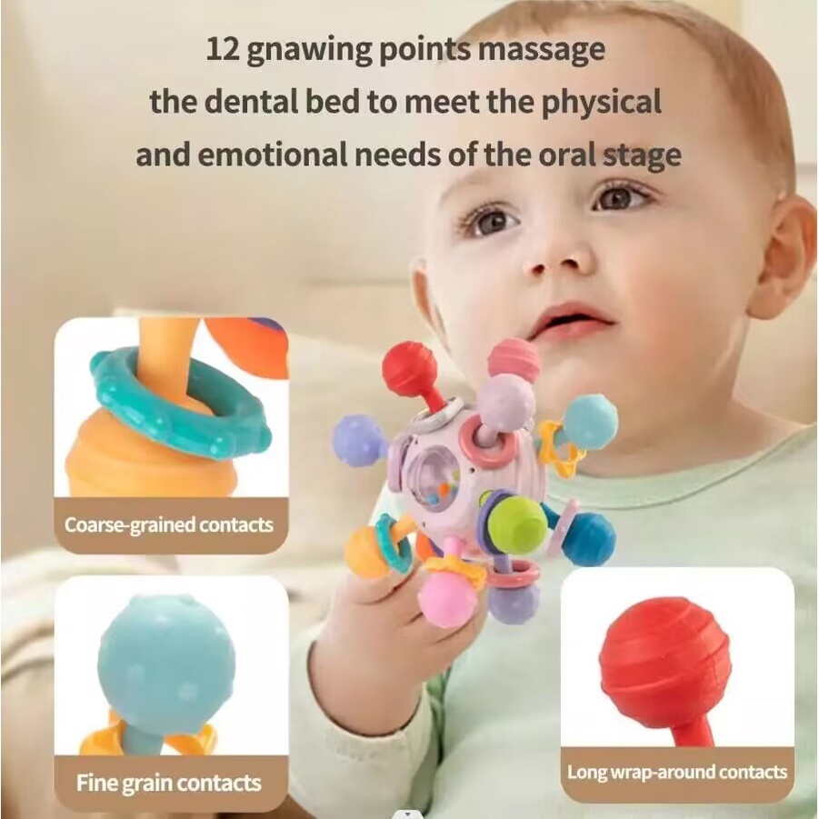 Đồ Chơi Lục Lạc Bằng Silicone Cho Bé 0-12 Tháng Tuổi