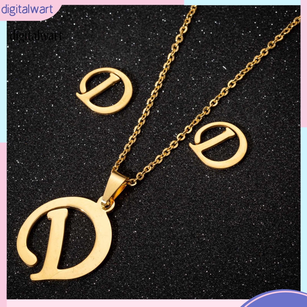 Kỹ Thuật Số| Set 26 Vòng Cổ Choker Và Bông Tai Chữ Cái Không Gây Dị Ứng Thời Trang Cá Tính Cho Nữ