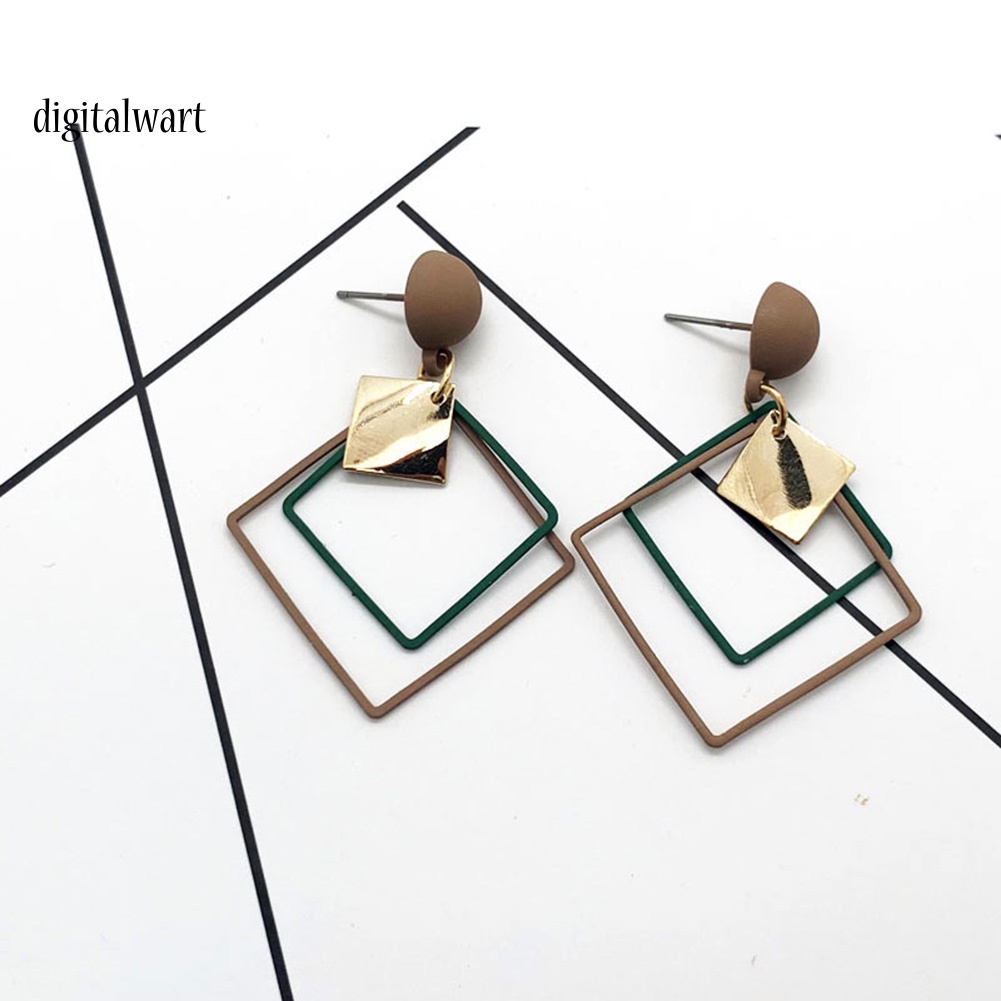 Kỹ Thuật Số| Bông Tai HợP Kim DạNg DàI HìNh Thoi ThờI Trang