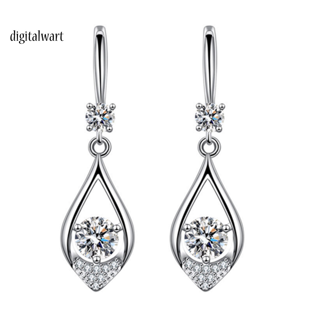 Kỹ Thuật Số| Bông Tai HợP Kim HìNh GiọT NướC ĐíNh Đá Dễ Thương