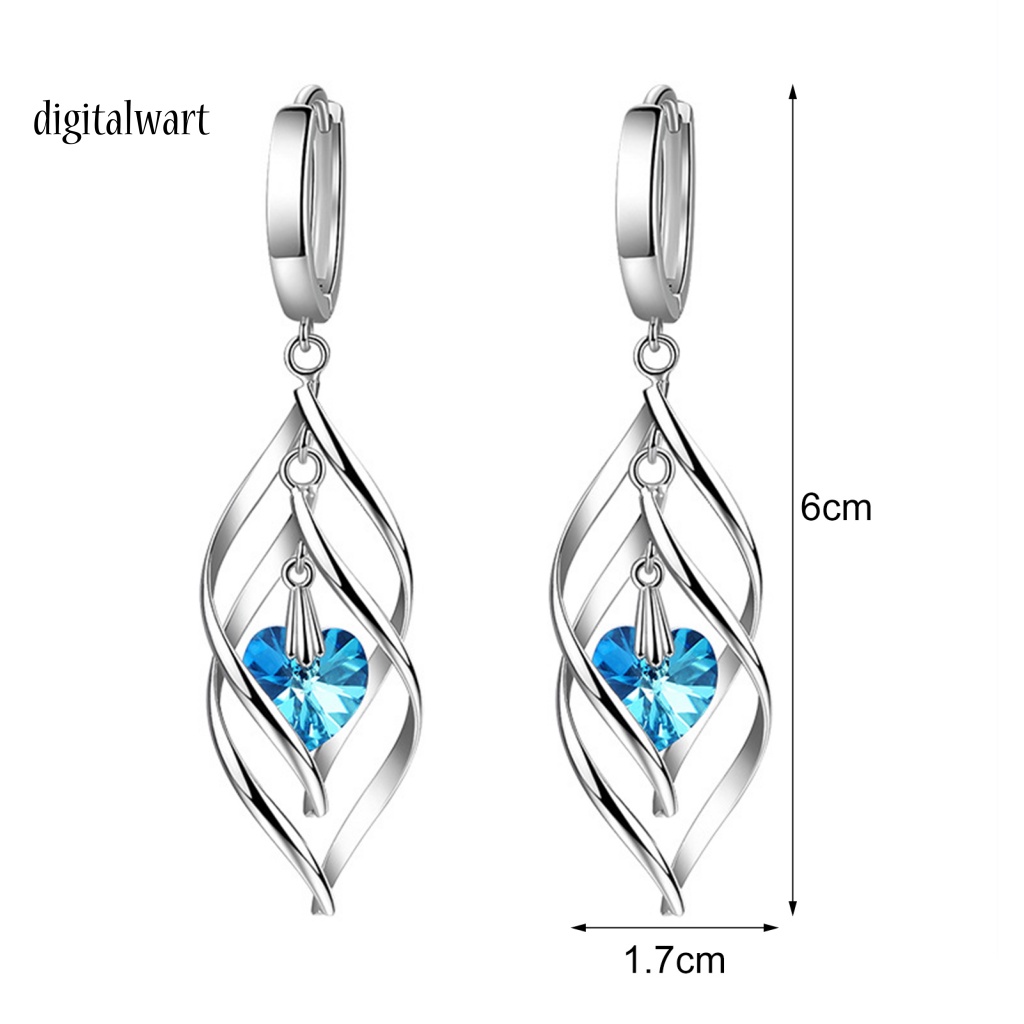 Kỹ Thuật Số| 1 Đôi Khuyên Tai Xoắn Ốc Đính Pha Lê Nhân Tạo Sang Trọng