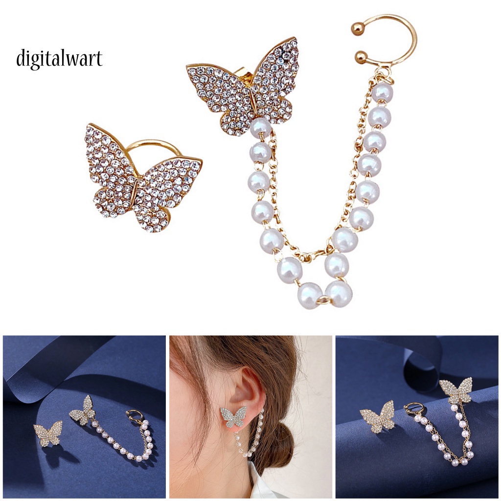 Kỹ Thuật Số| 1 Đôi Bông Tai Hình Bướm Đính Đá Lấp Lánh Dành Cho Nữ