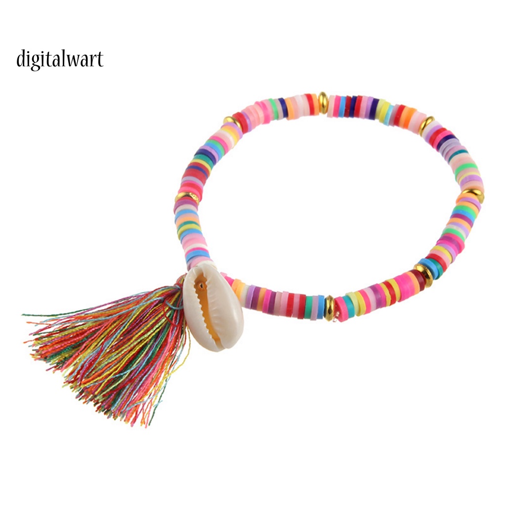 Kỹ Thuật Số| Vòng Đeo Tay Hạt Vỏ Sò Nhiều Màu Co Giãn Dành Cho Nữ