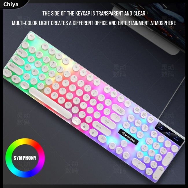 1 Bộ Bàn Phím Và Chuột Chơi Game 108 Phím Có Dây Và Đèn Nền Nhiều Màu