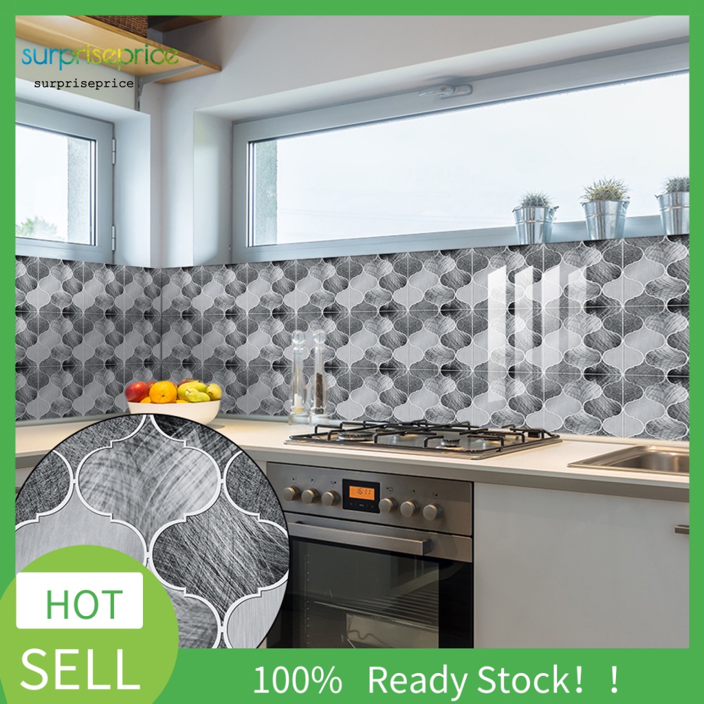 Set 10 Sticker Dán Tường Tự Dính Chống Thấm Nước Họa Tiết Vân Đá Cẩm Thạch Cổ Điển Trang Trí Nhà Cửa