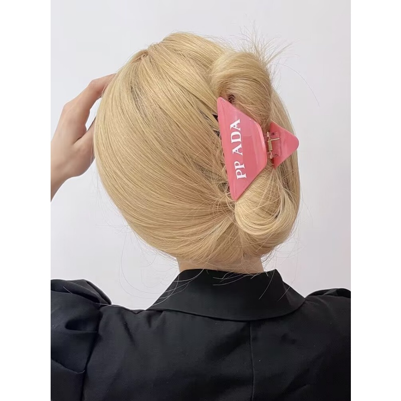 Kẹp Tóc Hình Tam Giác In Họa Tiết Phong Cách Mới Đơn Giản Cho Nữ