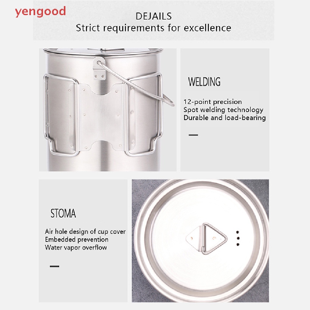 Cốc Cà Phê Bằng Thép Không Gỉ Có Tay Cầm Có Thể Gấp Gọn Tiện Dụng Mang Theo Du Lịch