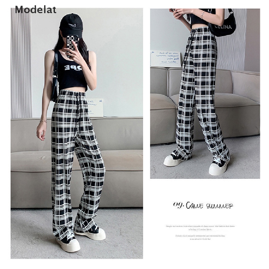 Mfc Quần Ống Rộng Lưng Cao Họa Tiết Kẻ Sọc Thời Trang Mùa Hè 2023