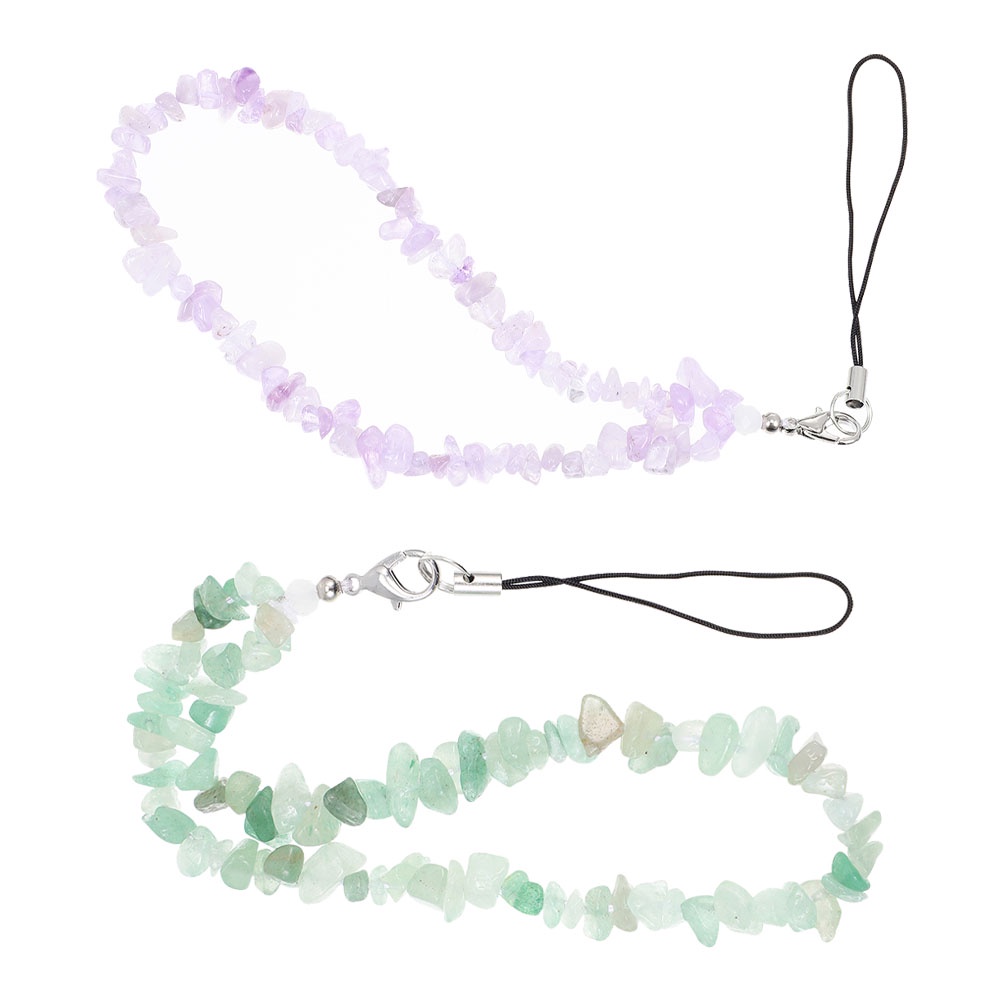 Set 2 Dây Đeo Cổ Tay Xỏ Hạt Gắn Điện Thoại Máy Ảnh Tiện Dụng