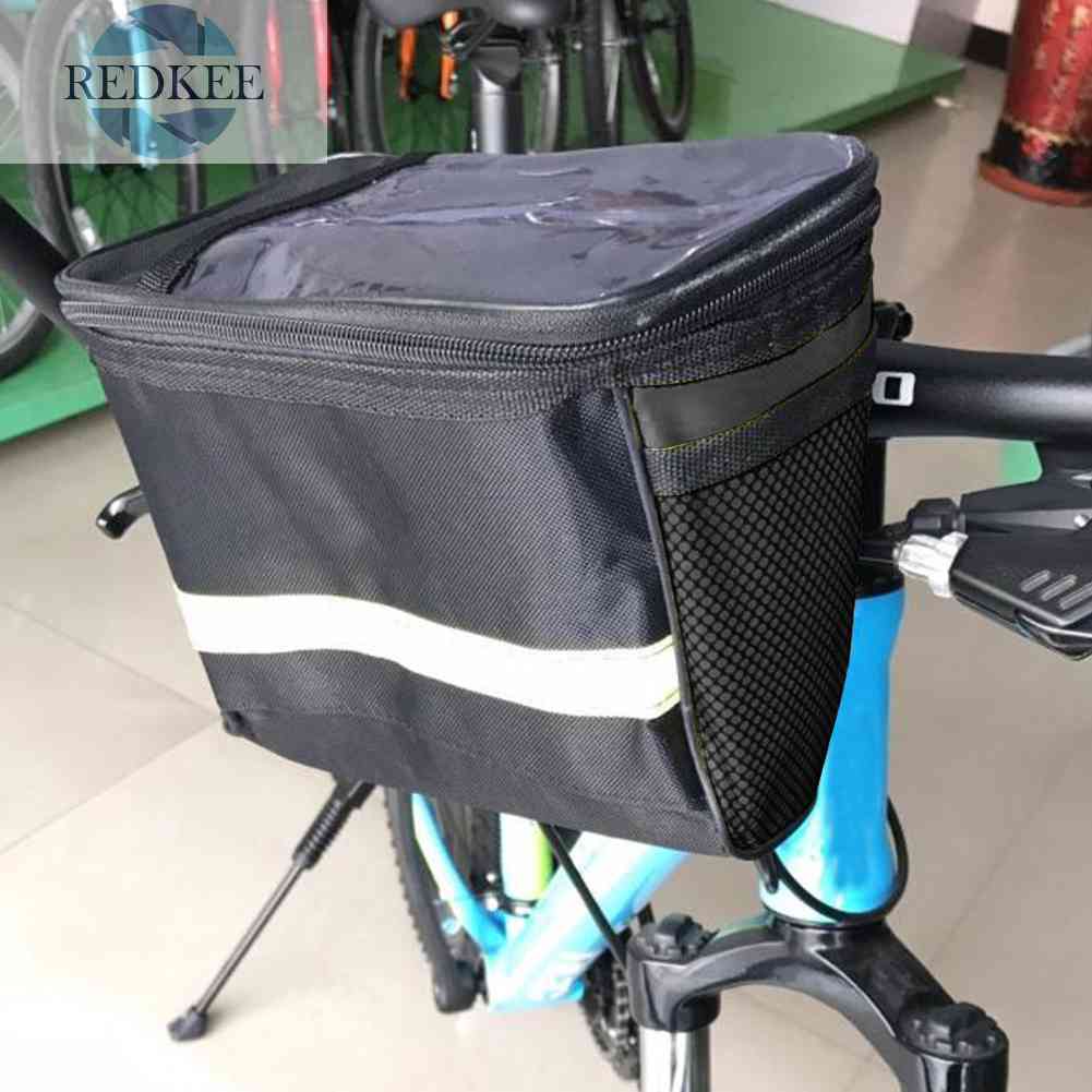 Túi Đựng Đồ Gắn Tay Lái Xe Đạp Với Dải Phản Quang Tiện Dụng