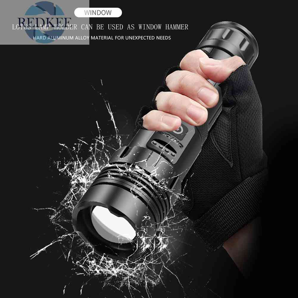 Đèn Pin LED COB 18650 COB Ánh Sáng Trắng / Đỏ Có Thể Sạc Lại Bằng Cổng USB