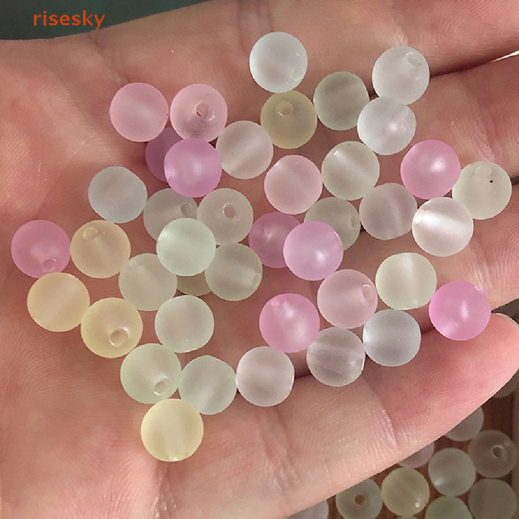 Set 100 Hạt Tròn Xỏ Lỗ 6mm Nhiều Màu Làm Trang Sức DIY