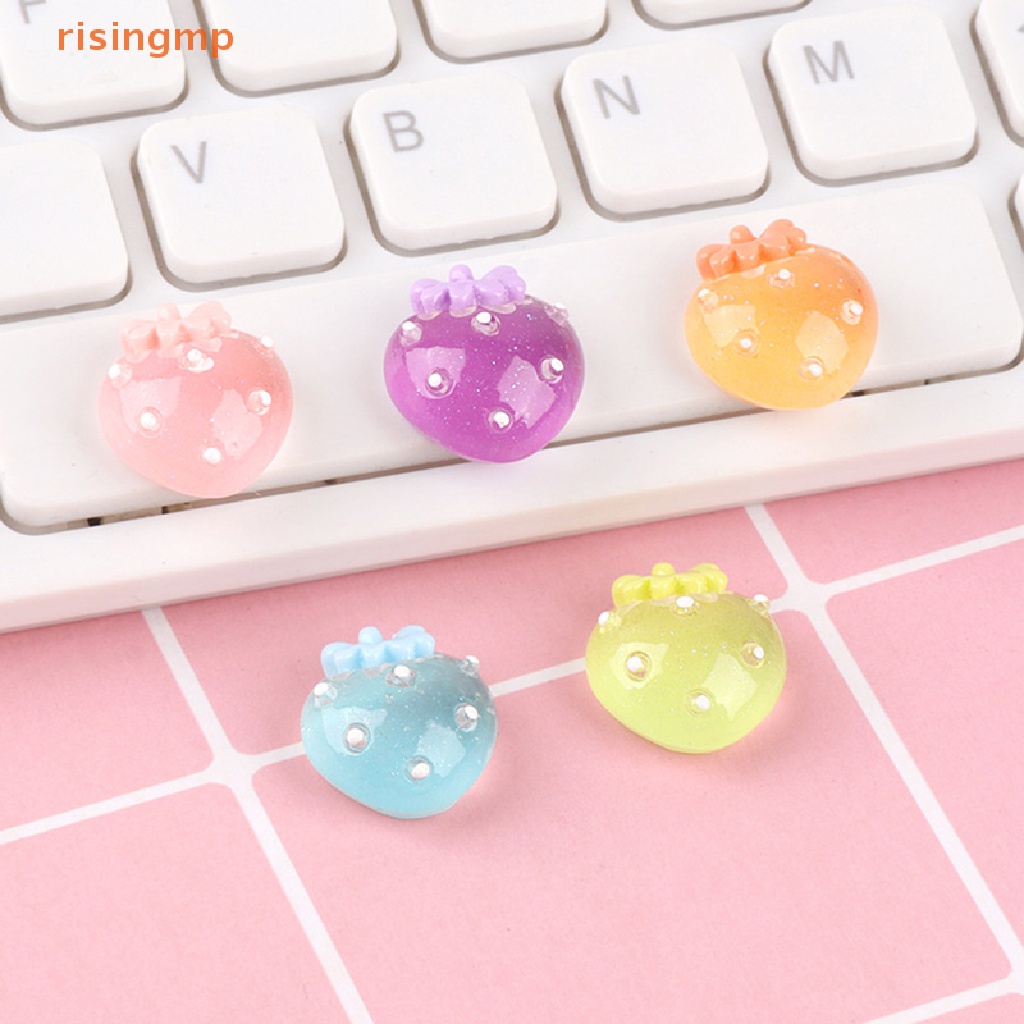 Set 5 Quả Dâu 3D Mini Bằng Nhựa Phát Quang Dùng Trang Trí Móng Tay DIY