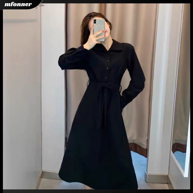 Đầm Dài Tay Màu Trơn Thiết Kế Đơn Giản Thanh Lịch Thời Trang Dành Cho Nữ