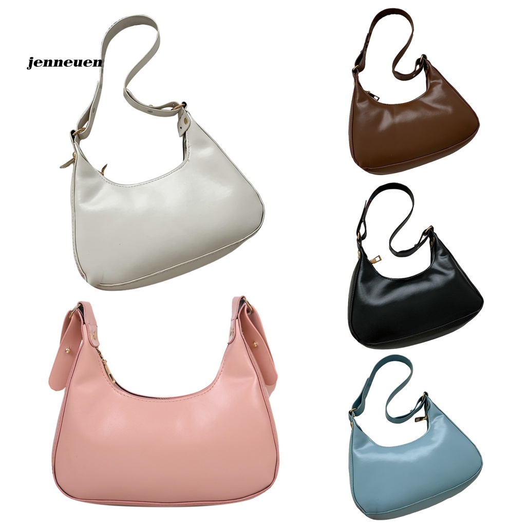 Jen Túi Xách Đeo Vai Giả Da Hình Mặt Trăng Sức Chứa Lớn Đa Năng Có Dây Đeo Vai Cho Tiệc Cưới