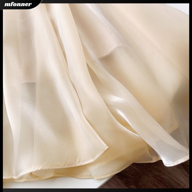 Chân Váy Lưng Thun Nhún Bèo Màu Trơn Ngọt Ngào Thời Trang Cho Nữ