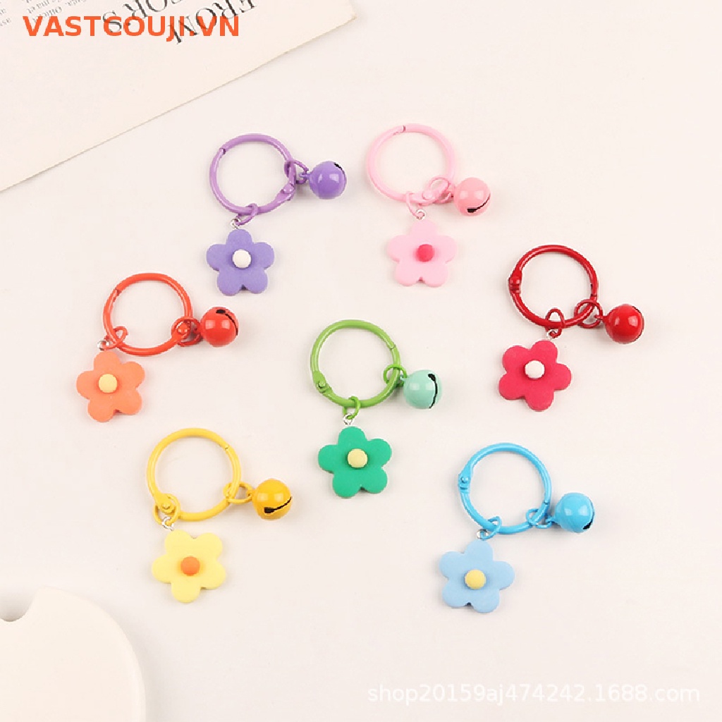 1 Móc Khóa Hình Bông Hoa Nhiều Màu Sắc Bằng Nhựa Resin Dễ Thương