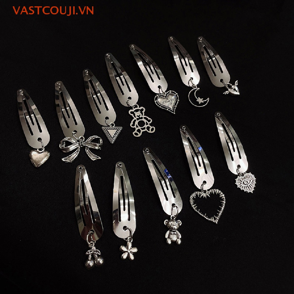 1 Kẹp Tóc Kim Loại Hình Học / Nơ / Trái Tim Thời Trang Cho Nữ