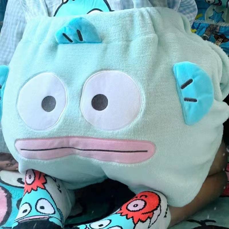 Quần Short Mặc Ngủ Dáng Rộng Thêu Họa Tiết Cá Sanrio Dễ Thương Thời Trang Mùa Hè Cho Nữ