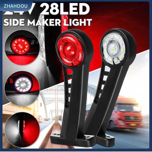 ☃Phụ Kiện Trang Trí Nhà Cửa Độc Đáo Sáng Tạo☃ 1 Cặp Đèn Tín Hiệu Hai Mặt 24v 28led X11 Dành Cho Xe Tải