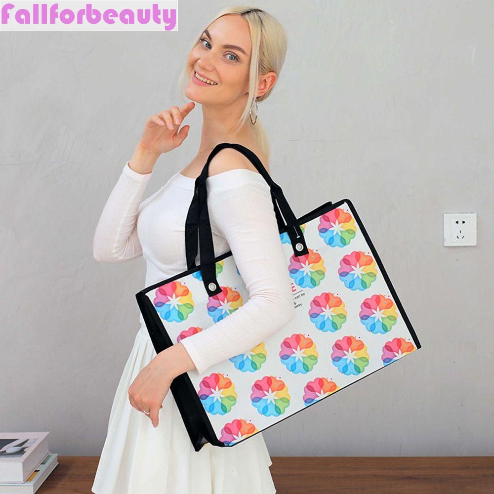 Fallforbeauty Túi Xách Vải Không Dệt Họa Tiết Hoa / Voi / Chấm Bi Phong Cách Hàn Quốc Cho Mẹ Bỉm Sữa