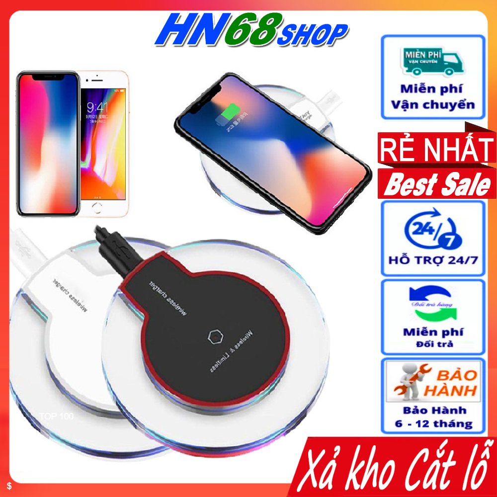 Đế sạc nhanh không dây Qi Có đèn LED F.t.s Cho For iphone Android Samsung Huawei Oppo Xiaomi HN68