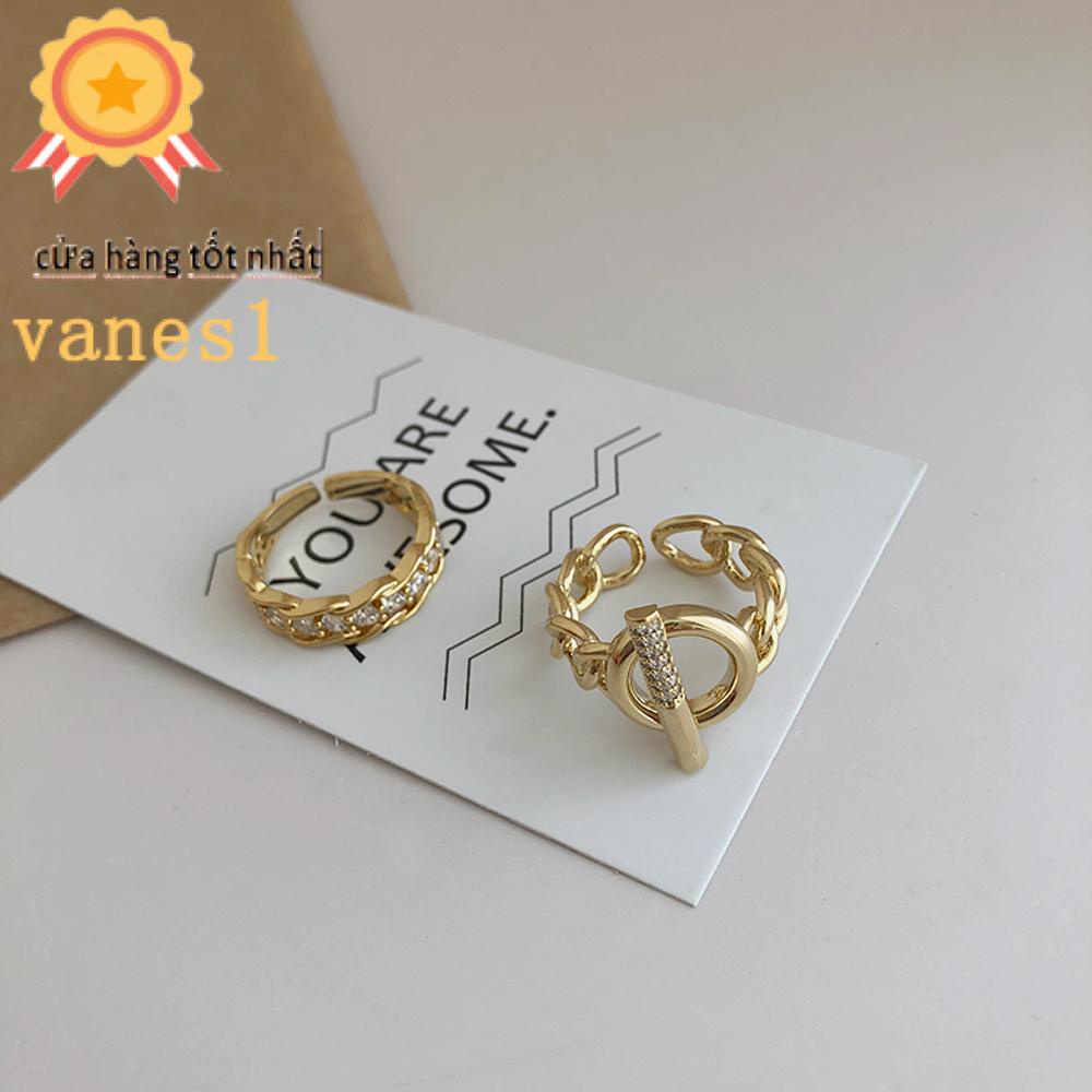 Nhẫn Dây Xích Dạng Mở Thời Trang Cá Tính Cho Nữ VANES1