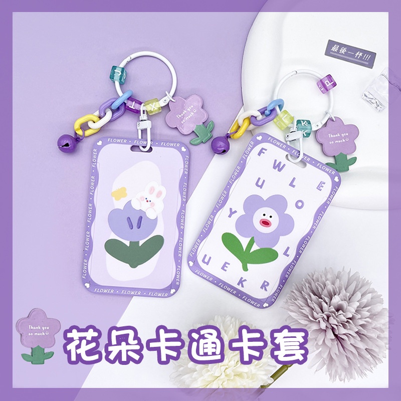 Giá Đỡ Thẻ ID / Thẻ ID / Chìa Khóa Họa Tiết Hoa Dễ Thương Siêu Bền Chống Thấm Nước Tiện Dụng