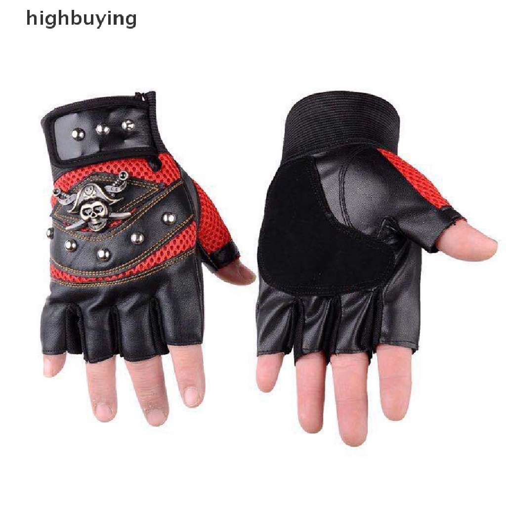 1 Đôi Găng Tay Hở Ngón Đính Đinh Tán Cá Tính Cho Nam Nữ