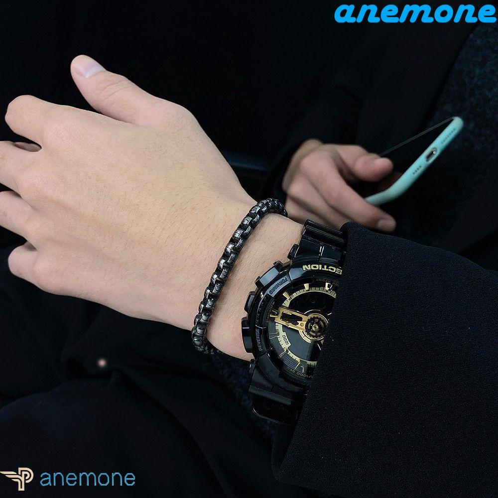 Vòng Đeo Tay Bằng Thép Không Gỉ Phong Cách Hip Hop Hàn Quốc Đơn Giản Có Thể Điều Chỉnh Cho Nam