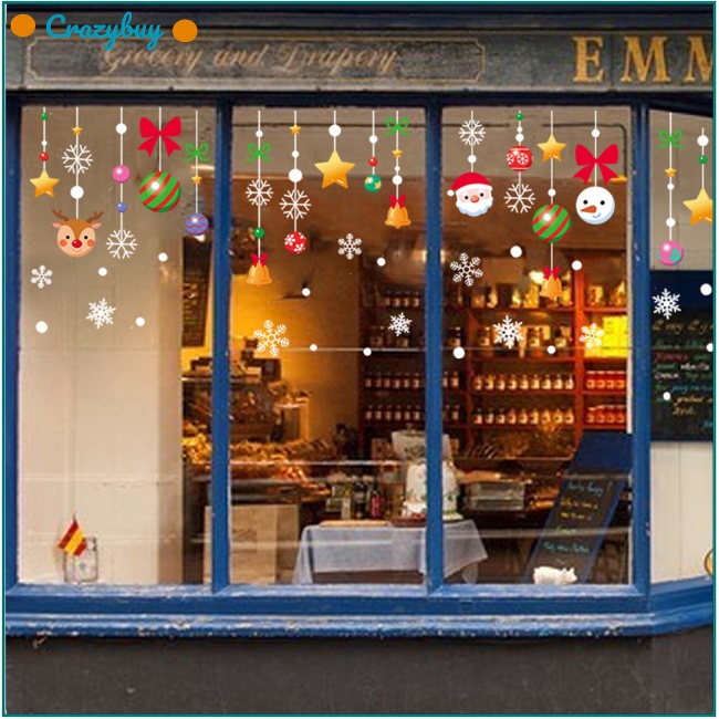 Cr Set 4 Miếng Dán Cửa Sổ Trang Trí Giáng Sinh