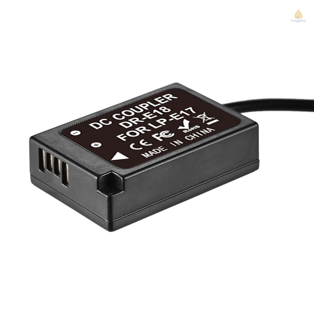 Đầu Nối Pin Andoer DR-E18 LP-E17 Cho 200D / 800D / 760D / 750D / 77D / M6 / M5 / Rebel T7i T6s T6i 800D Kiss X8i / SL3 / M5 / Rebel T7i T6s T6i / X10D / X10