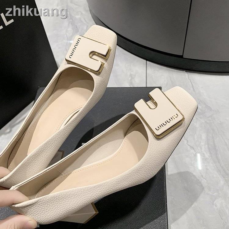 Giày Cao Gót Da Mềm Thoải Mái Thời Trang Pháp 2023 Cho Nữ