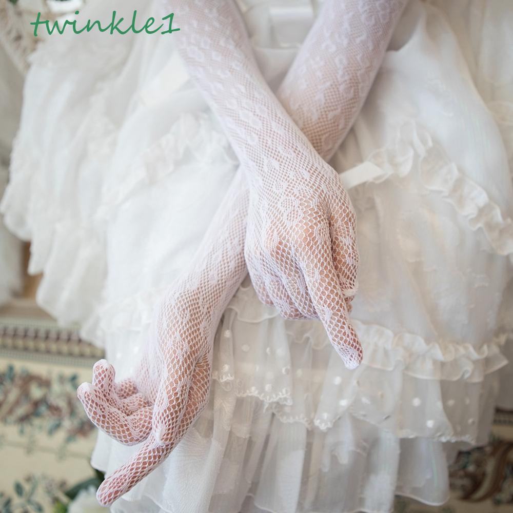 Găng Tay Lưới Nylon Mỏng Chống Nắng Phong Cách Lolita Cho Cô Dâu