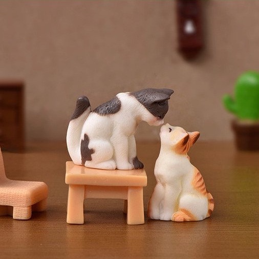 ​​​​Mô Hình Tiểu Cảnh "Mèo lười học, Mèo ngủ gật cute Mini" Trang Trí Sen Đá, Sân Vườn/ Chậu Cây, DYI, Terrarium