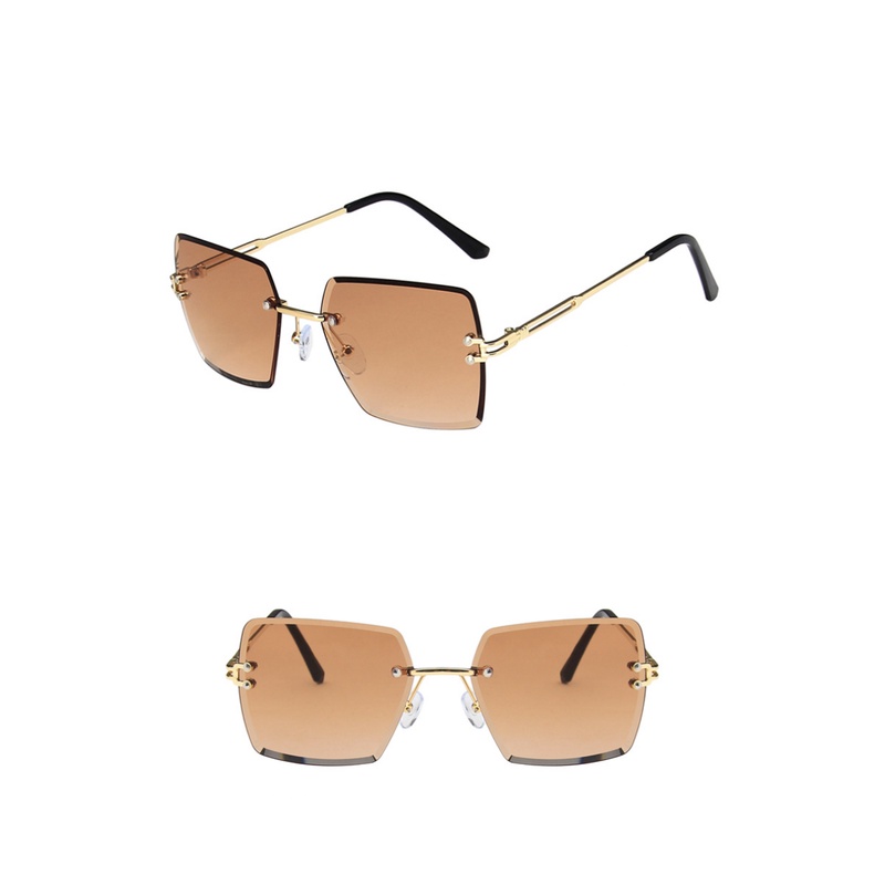 (AIMURUSI) COD Kính Râm Không Viền Kim Loại Không Viền Phong Cách Âu Mỹ Hợp Thời Trang