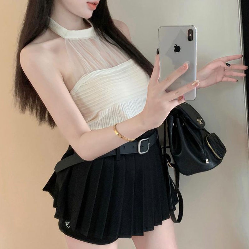 Kayna Enjoy Freedom Áo Crop Top Lưới Gợi Cảm Thời Trang Mùa Hè Phong Cách Hàn Quốc Cho Nữ