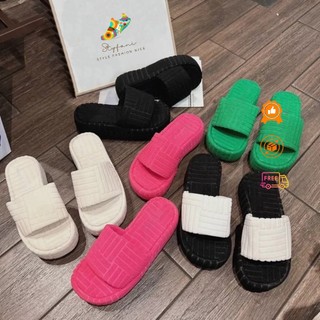 Dép nữ đế xuồng quai ngang chất nỉ nhung siêu xinh cao đi bien