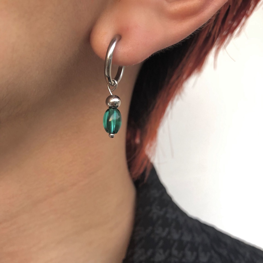 Khuyên Tai Titan Đính Ngọc Trai Phong Cách Hip hop Đường Phố Cá Tính Cho Nam