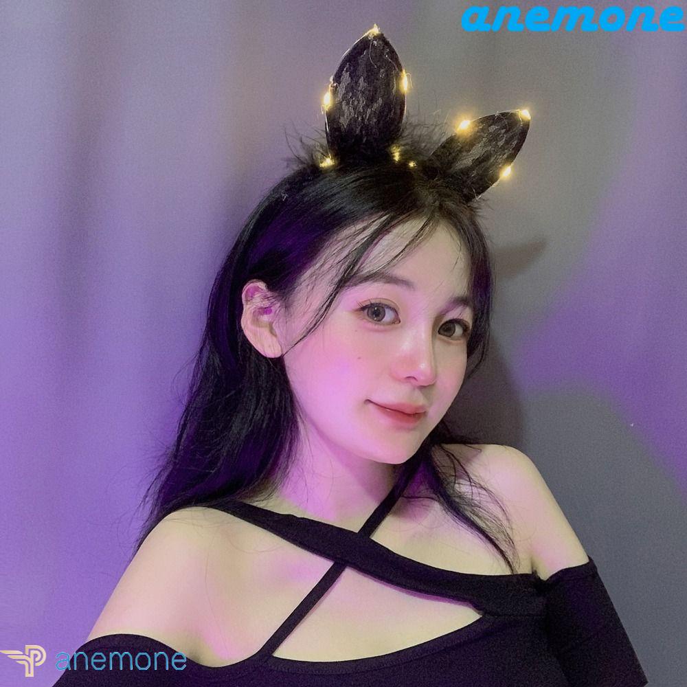 Băng Đô Tai Thỏ Có Đèn LED Dễ Thương Cho Bé Gái Hóa Trang