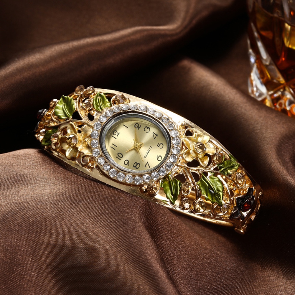 Đồng Hồ Đeo Tay Mặt Oval Đính Đá Thời Trang Dành Cho Nữ