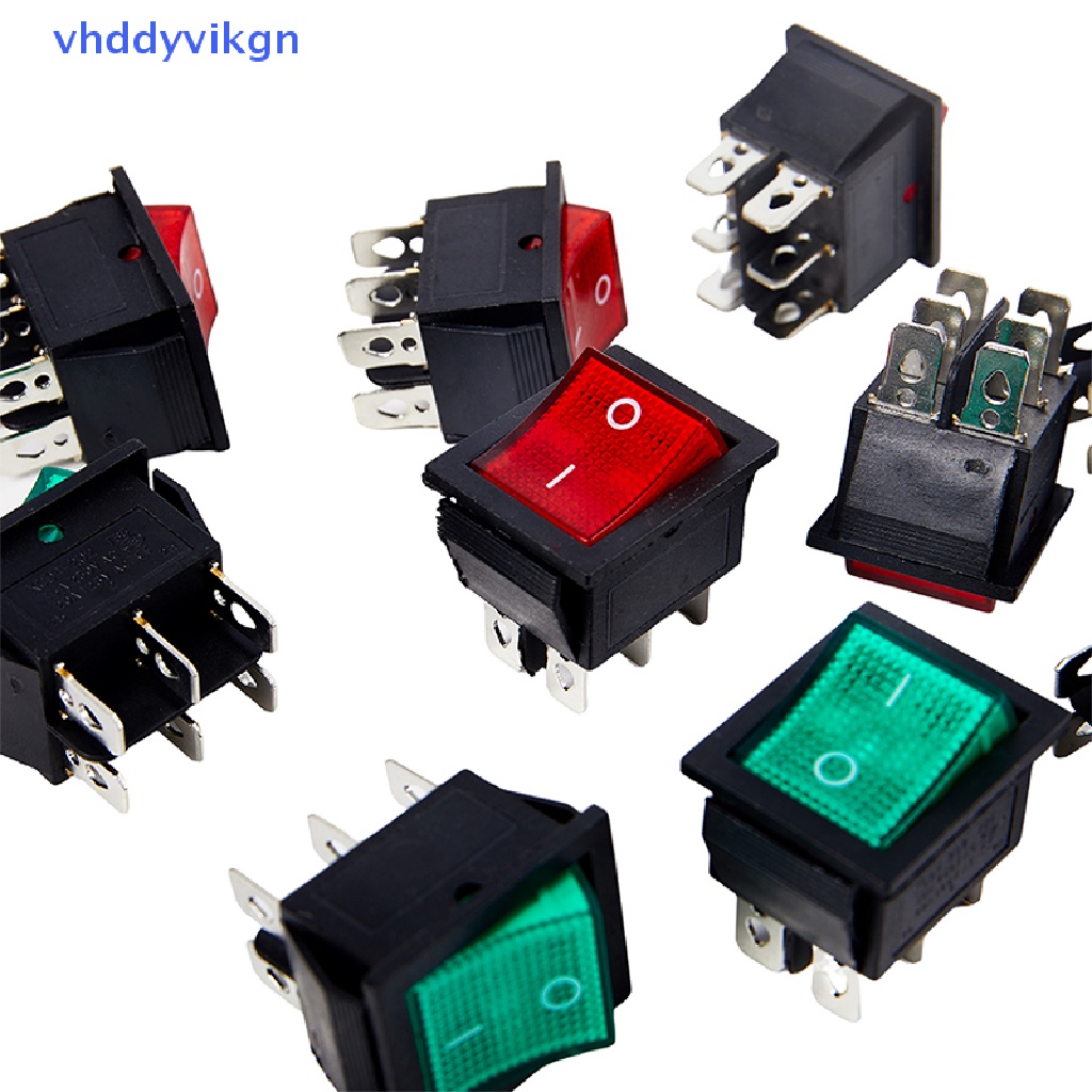 1 Công Tắc Nguồn 3 Chấu 6 Chấu 16A 250VAC / 20A 125VAC Màu Đen