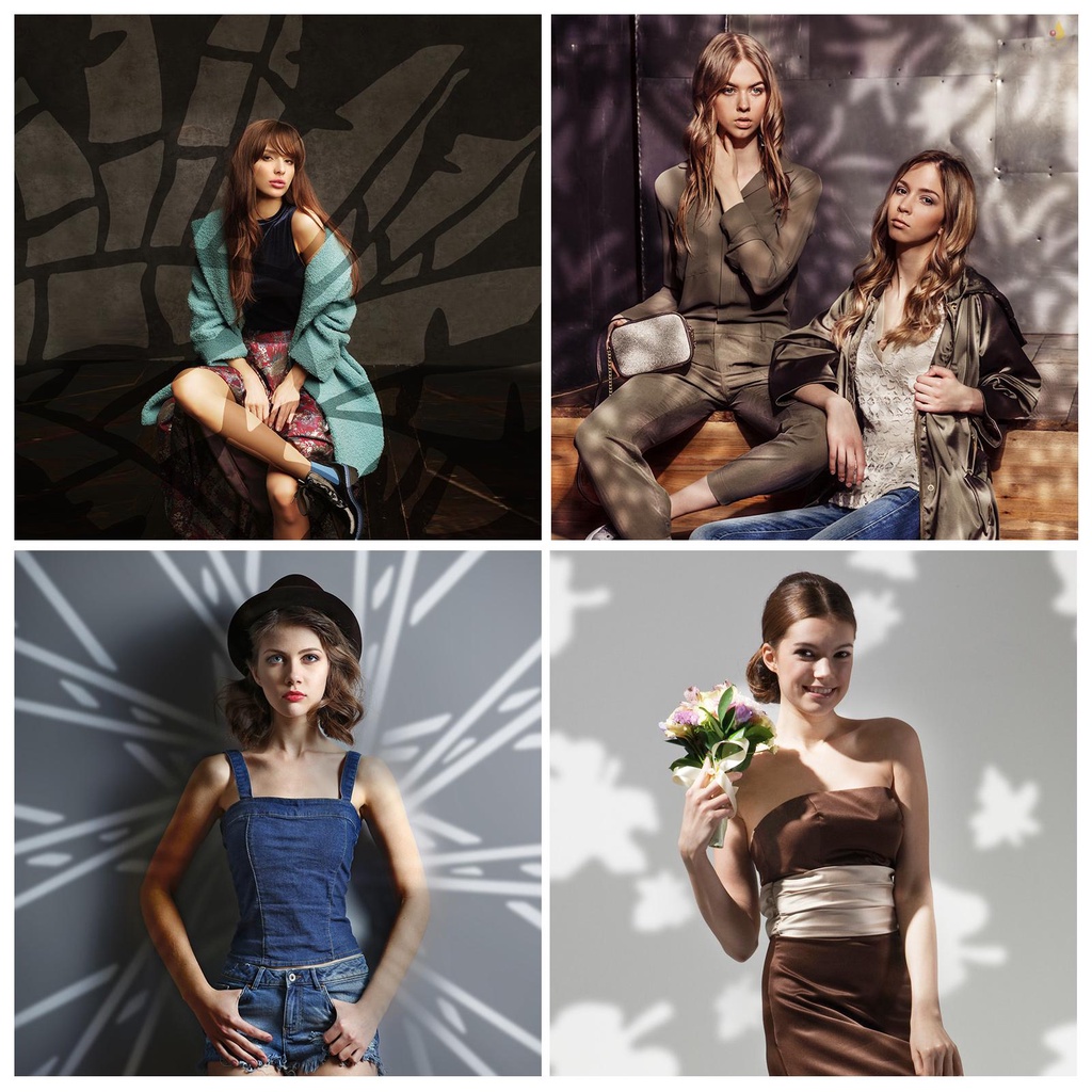 Bộ 6 Thẻ Đồ Họa Gobos Bằng Kim Loại Với Họa Tiết Rỗng Để Chụp Ảnh