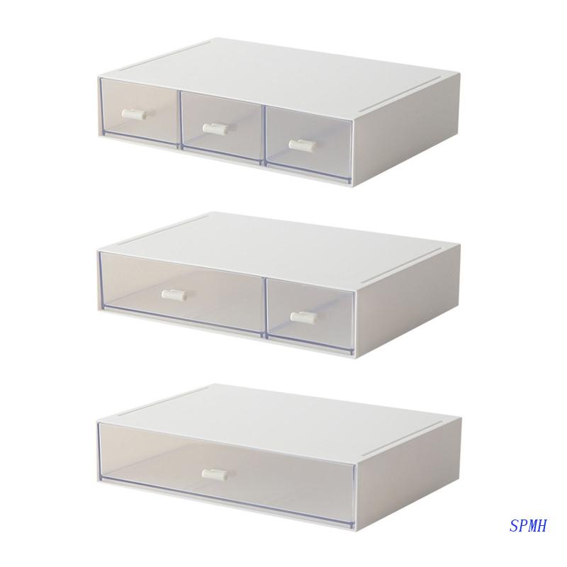 Set 2 Hộp Đựng Đồ Có Tay Cầm Trong Suốt Xếp Chồng Được Tiện Dụng Cho Gia Đình / Văn Phòng / Trường Học