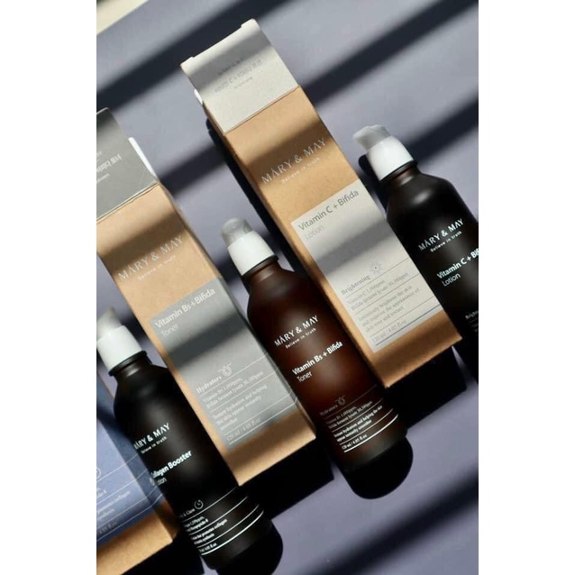 Toner Nước hoa hồng Phục Hồi, Sáng Da Mary&May Vitamin B5 + Bifida
